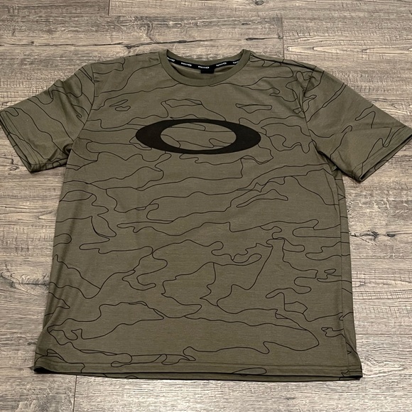 Oakley Mens Ellipse Logo Short Sleeve Casual Tee T-Shirt Green XXL - Picture 1 of 8